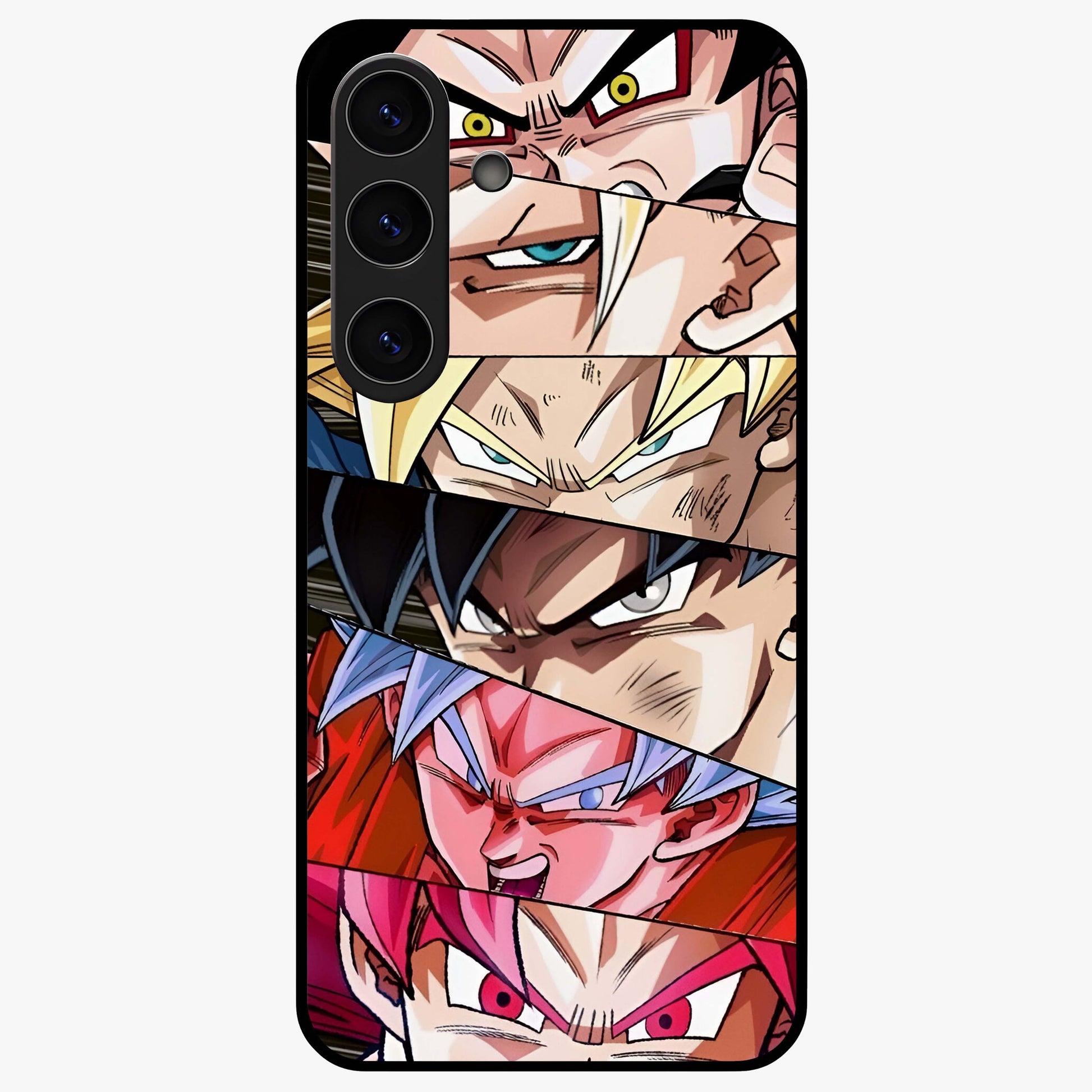 Anime Character Glass Case showing flat back view with vibrant anime artwork and glossy glass finish.