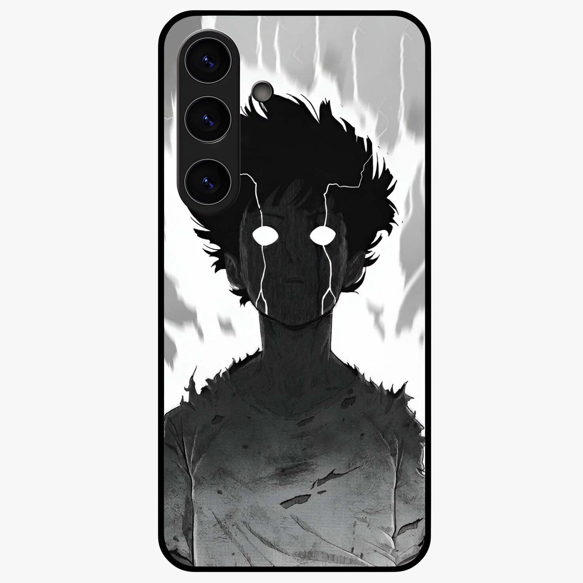 Awakened Inner Rage Glass Case showing flat back view with intense artistic artwork and glossy glass finish.