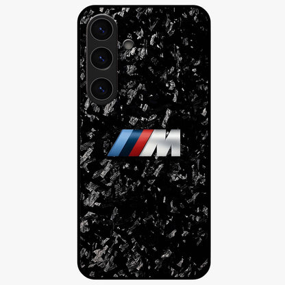 Carbon Speed Mark Glass Case showing flat back view with sporty carbon pattern artwork and glossy glass finish.