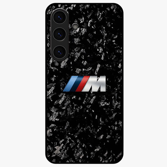 Carbon Speed Mark Glass Case showing flat back view with sporty carbon pattern artwork and glossy glass finish.