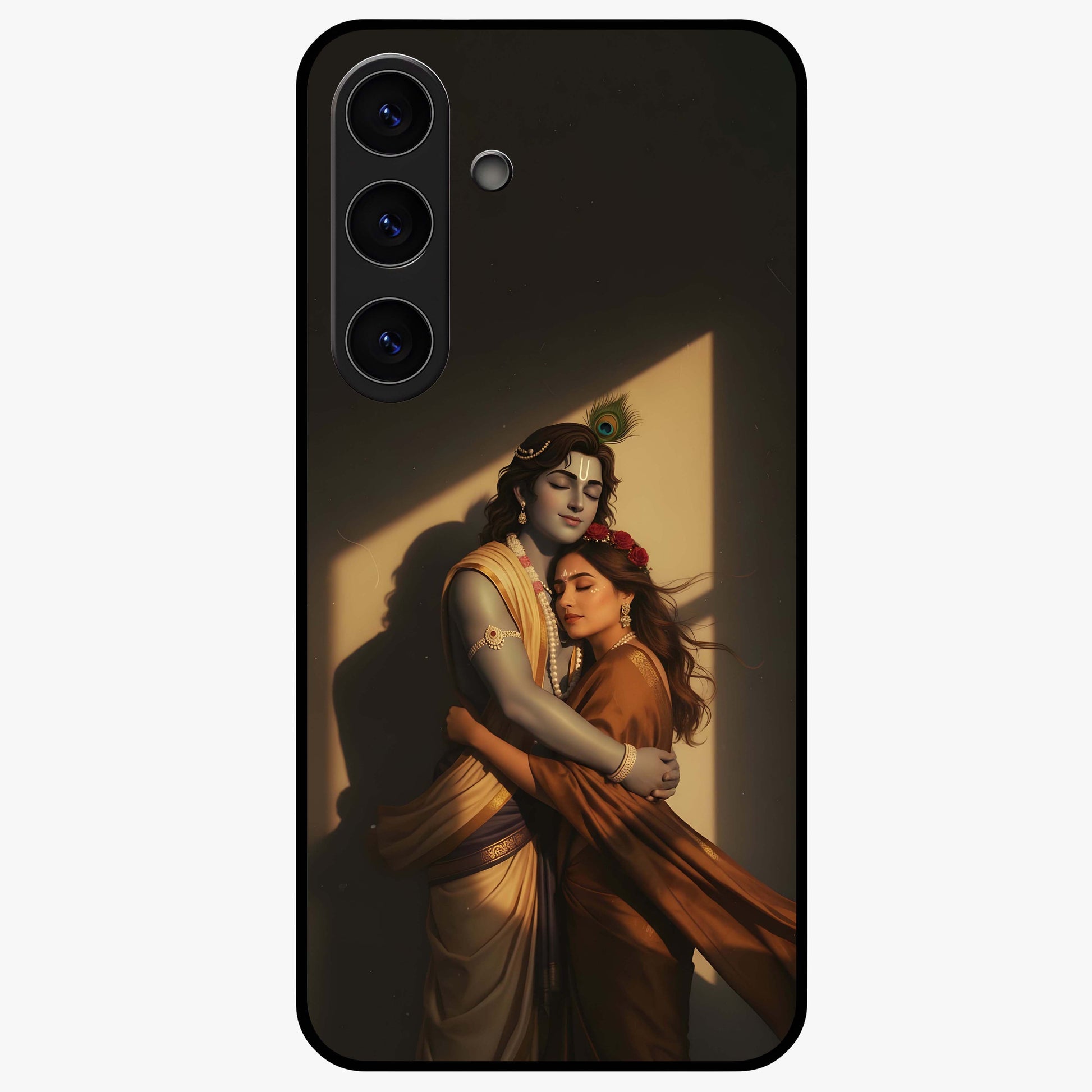 Divine Eternal Love Glass Case showing flat back view with spiritual love themed artwork and glossy glass finish.