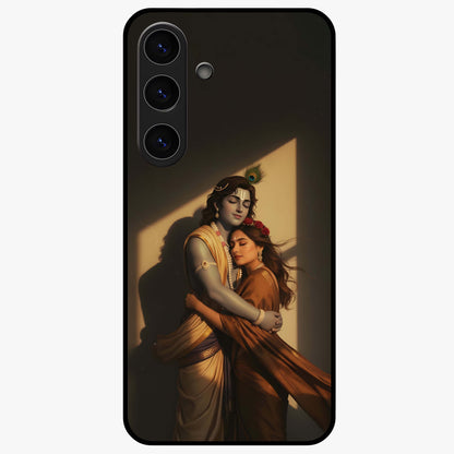 Divine Eternal Love Glass Case showing flat back view with spiritual love themed artwork and glossy glass finish.