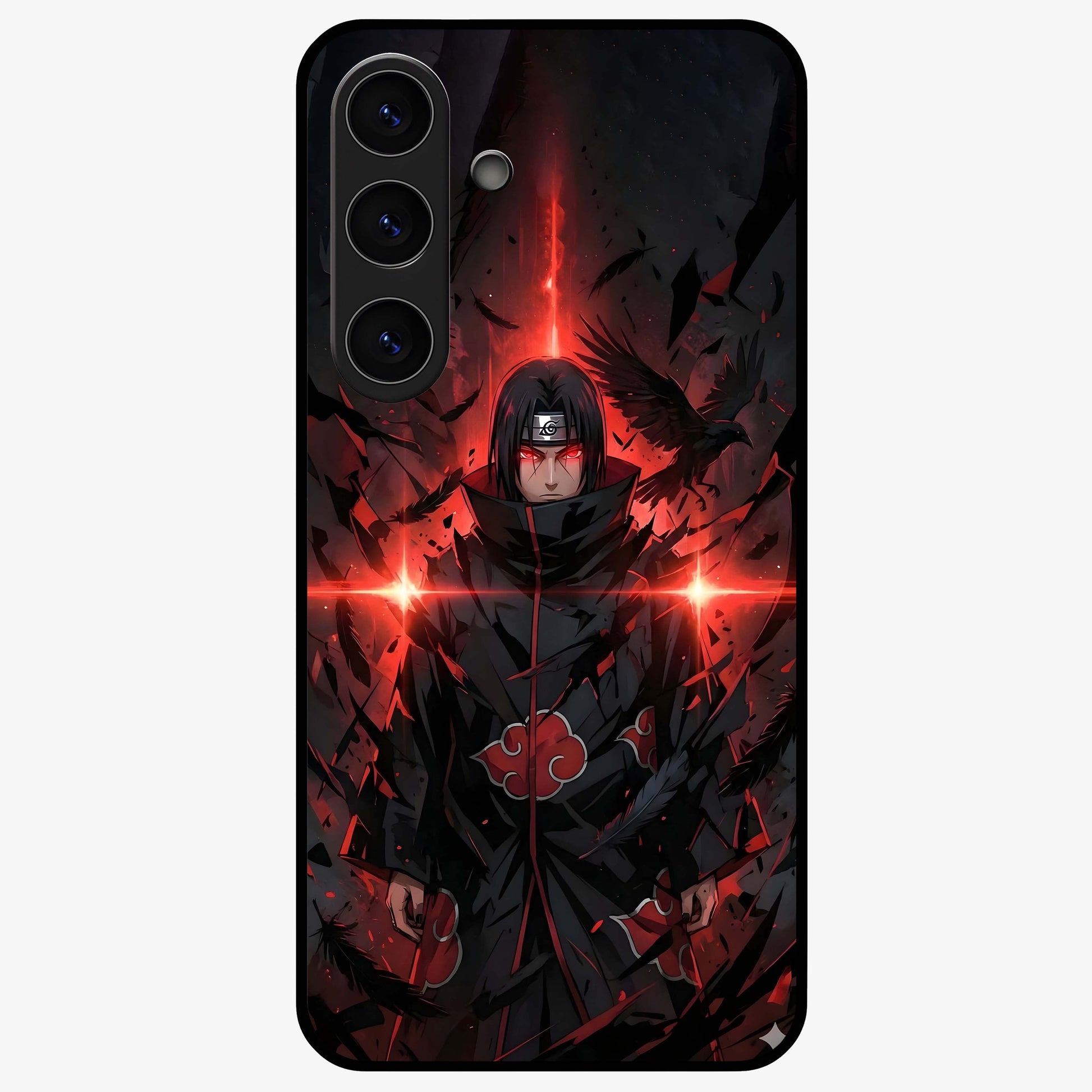 Focus Mode On Glass Case showing flat back view with bold motivational typography design and glossy glass finish.