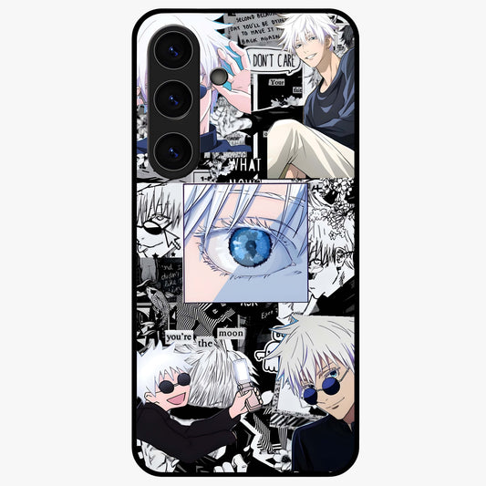 Infinity Sorcerer Chaos Glass Case showing flat back view with mystical sorcerer themed artwork and glossy glass finish.
