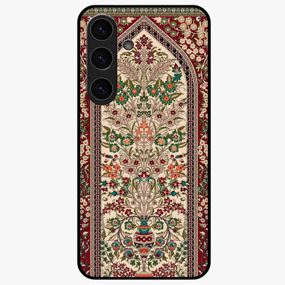 Persian Inspired Glass Case showing flat back view with ornate Persian style pattern artwork and glossy glass finish.