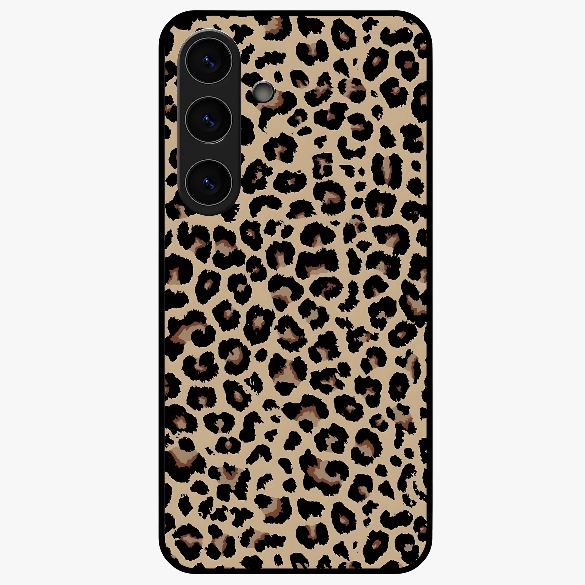 Savage Chic Pattern Glass Case showing flat back view with stylish patterned artwork and glossy glass finish.