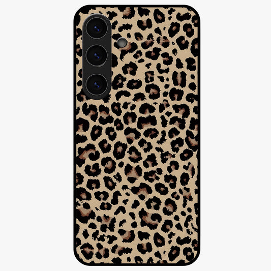 Savage Chic Pattern Glass Case showing flat back view with stylish patterned artwork and glossy glass finish.