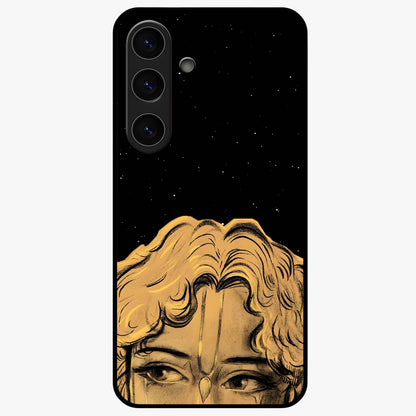 Shri Krishna Art Glass Case showing flat back view with devotional Krishna artwork and glossy glass finish.