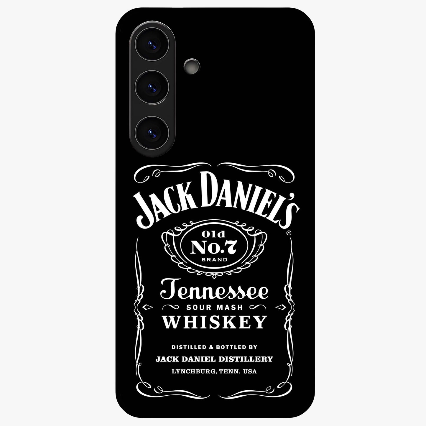Vintage Whiskey Heritage Glass Case showing flat back view with classic whiskey inspired artwork and glossy glass finish.