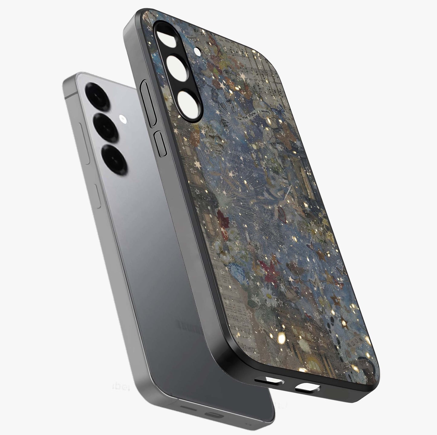 Aesthetic Astrolophia Glass Case displayed in angled mockup highlighting artistic aesthetic elements and smooth glass surface.