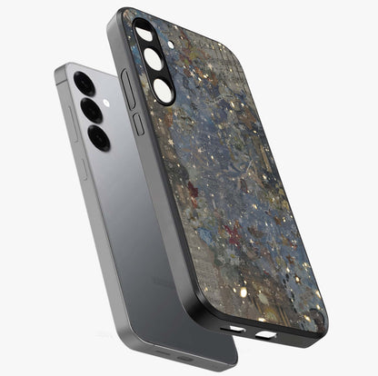 Aesthetic Astrolophia Glass Case displayed in angled mockup highlighting artistic aesthetic elements and smooth glass surface.