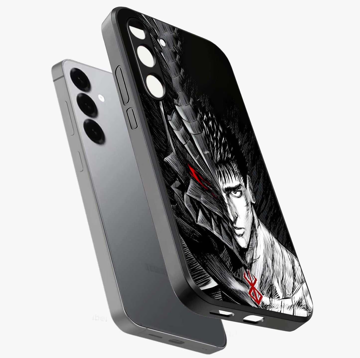 Berserker Blood Oath Glass Case displayed in angled mockup highlighting dark fantasy graphic design and powerful theme.