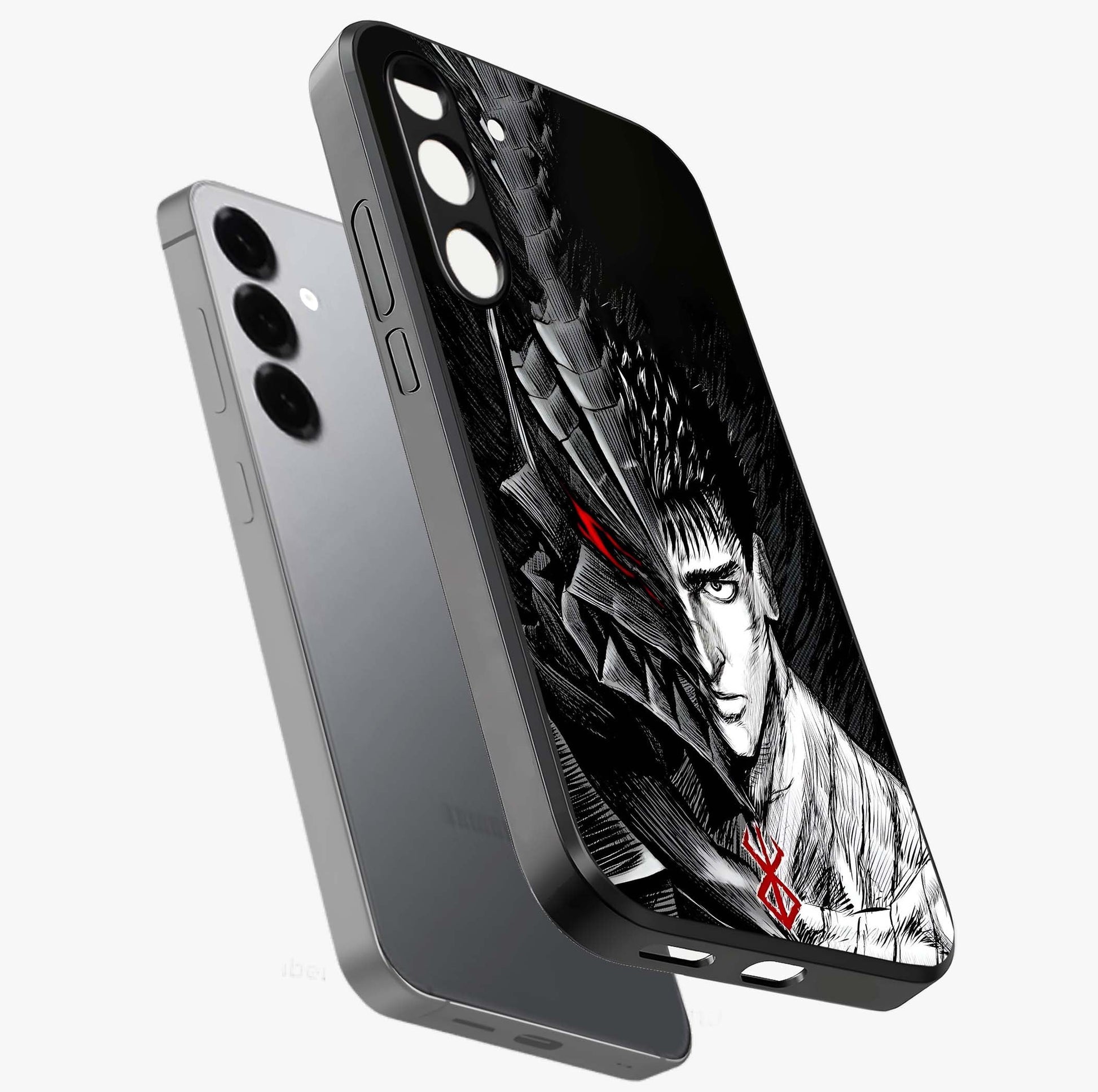Berserker Blood Oath Glass Case displayed in angled mockup highlighting dark fantasy graphic design and powerful theme.