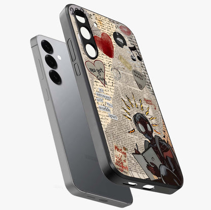 City Dream Sketch Glass Case displayed in angled mockup highlighting minimal city illustration with aesthetic sketch style.