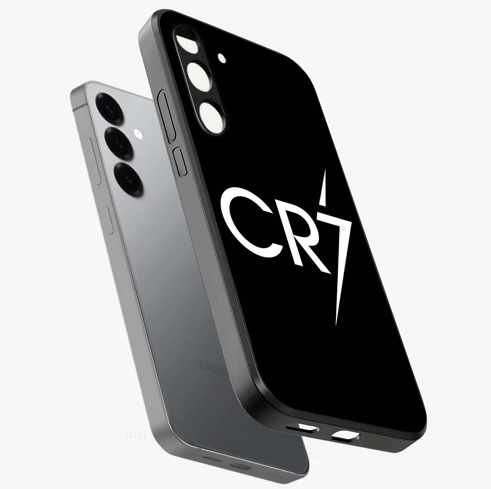 Cr7 Elite Strike Glass Case displayed in angled mockup highlighting powerful sports graphic with bold athletic theme.
