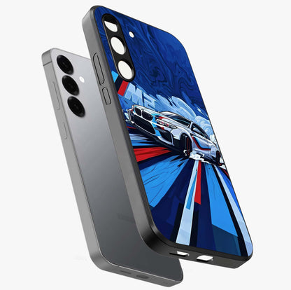 Drift Power Rush Glass Case displayed in angled mockup highlighting powerful drift car design with sporty aesthetic style.