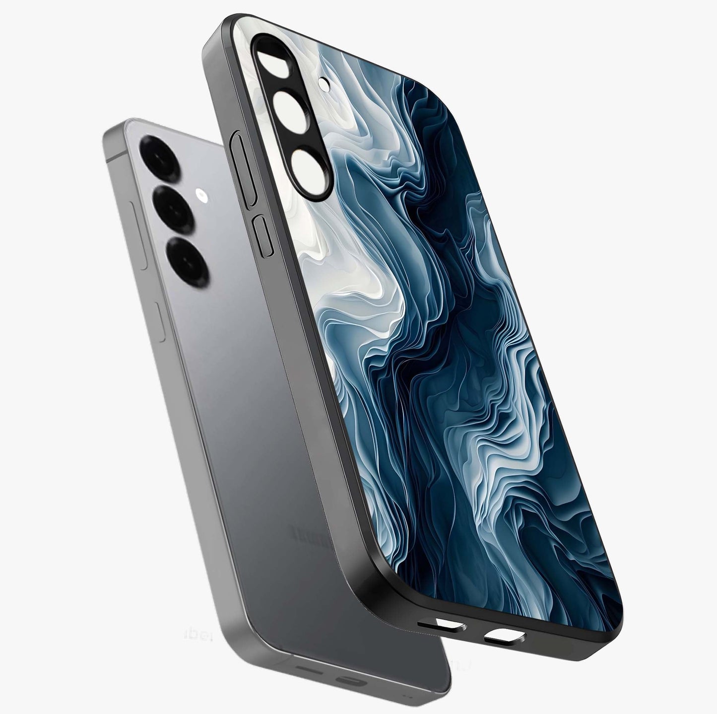 Ethereal Paper Marble Glass Case displayed in angled mockup highlighting elegant marble pattern with modern aesthetic style.