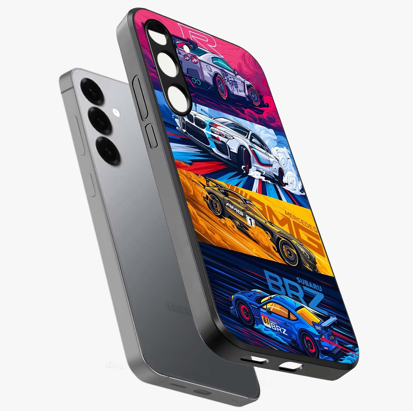 JDM Sports Car Glass Case displayed in angled mockup highlighting sleek Japanese racing car design with automotive aesthetic.