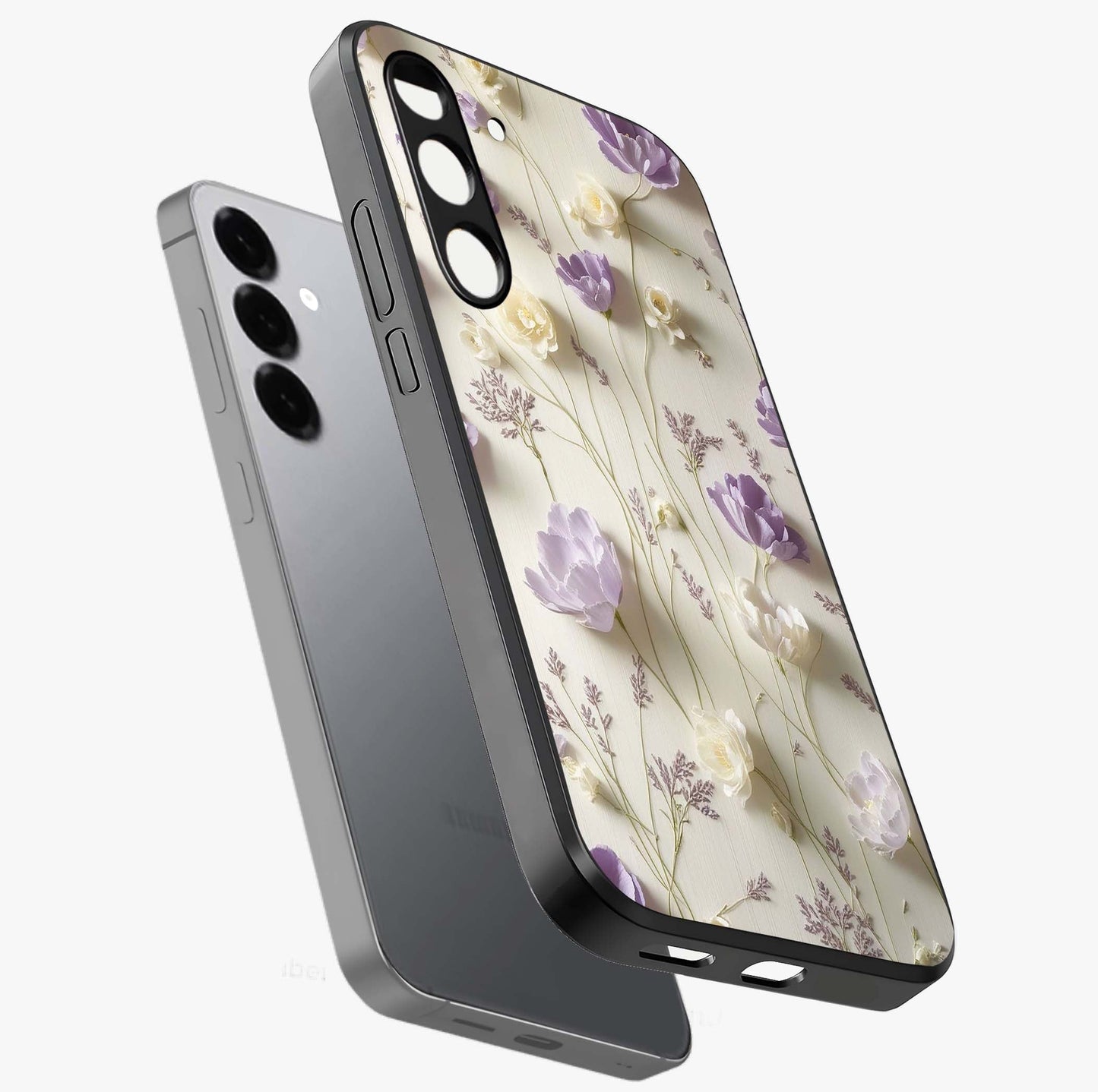Lilac Breeze Harmony Glass Case displayed in angled mockup highlighting calm lilac breeze design with soothing aesthetic style.
