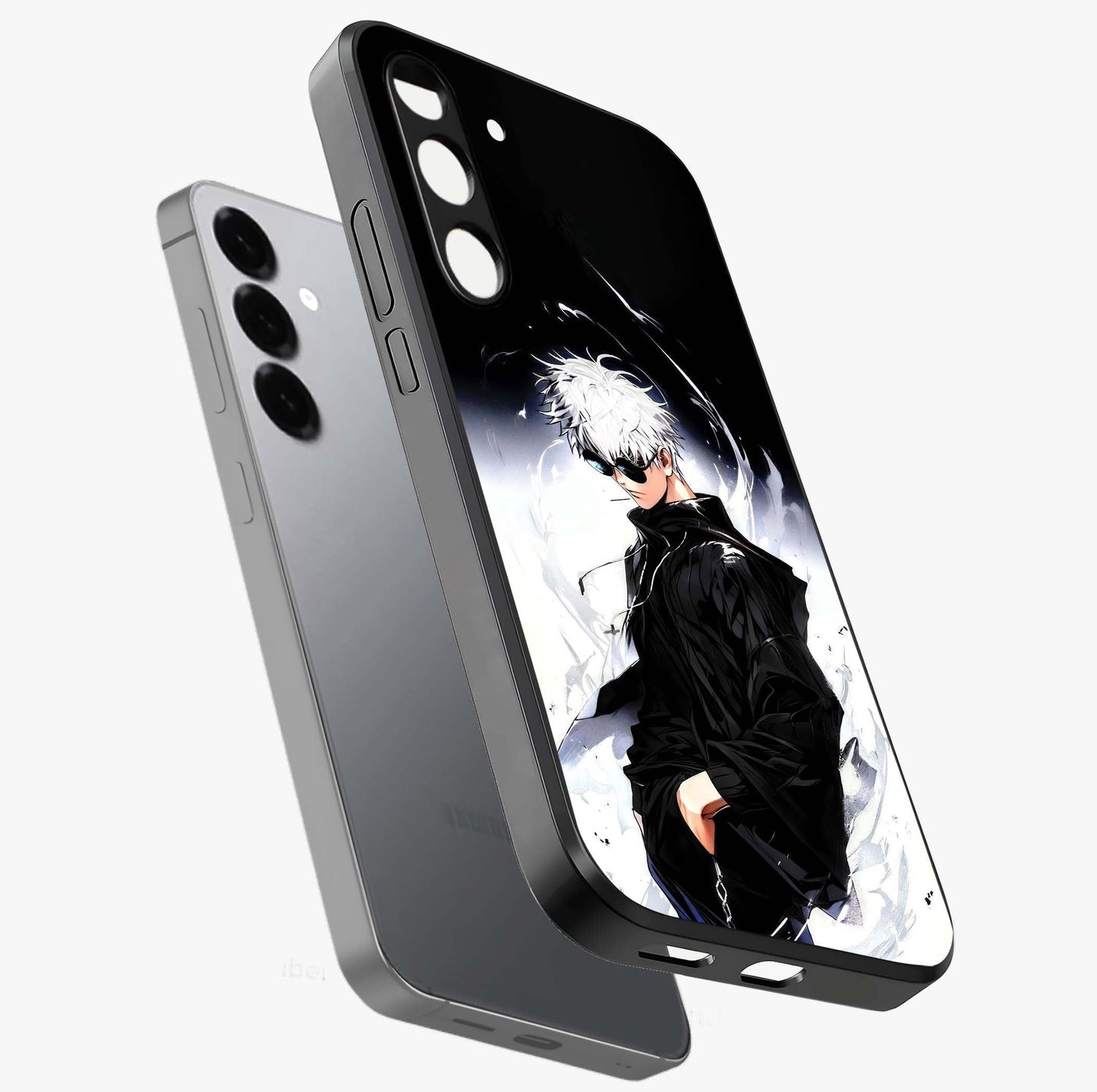 Limitless Shadow King Glass Case displayed in angled mockup highlighting dramatic dark hero design with intense aesthetic.