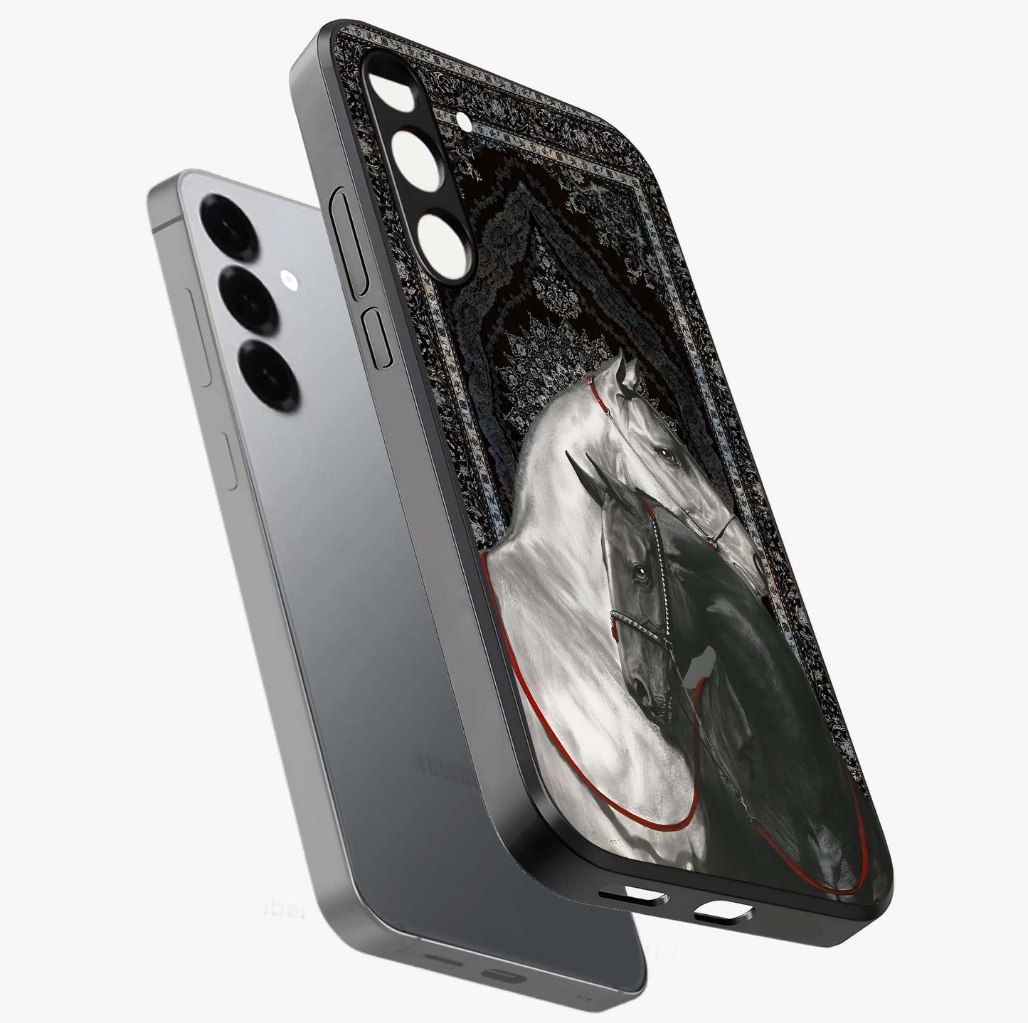 Majestic Ride Legacy Glass Case displayed in angled mockup highlighting sleek vehicle design with bold racing aesthetic.