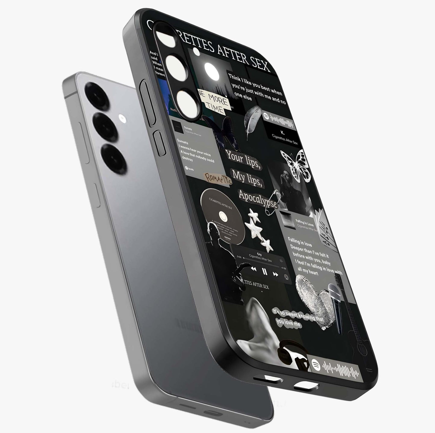 Midnight Love Echo Glass Case displayed in angled mockup highlighting elegant love inspired design with deep aesthetic style.