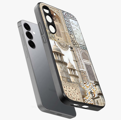 Mughal Marble Legacy Glass Case displayed in angled mockup highlighting elegant heritage marble artwork with royal aesthetic.