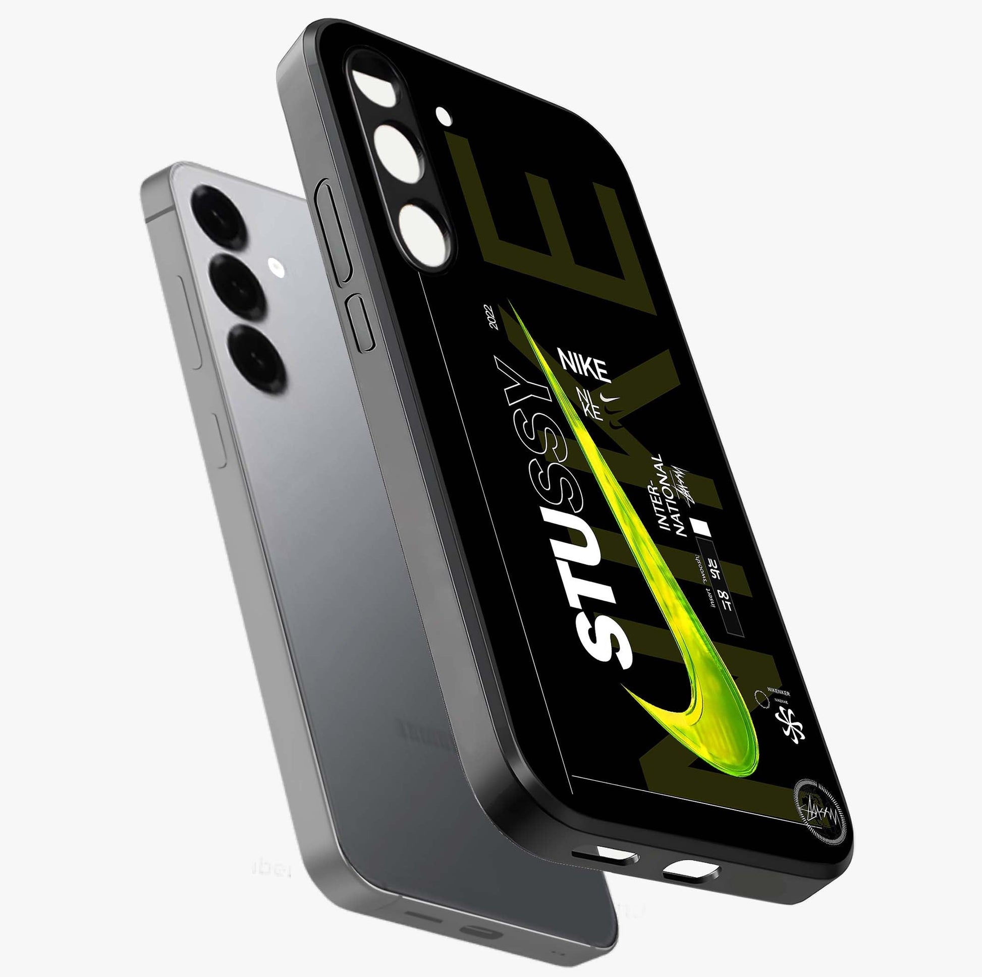 Neon Street Edition Glass Case displayed in angled mockup highlighting vibrant urban design with bold street aesthetic.