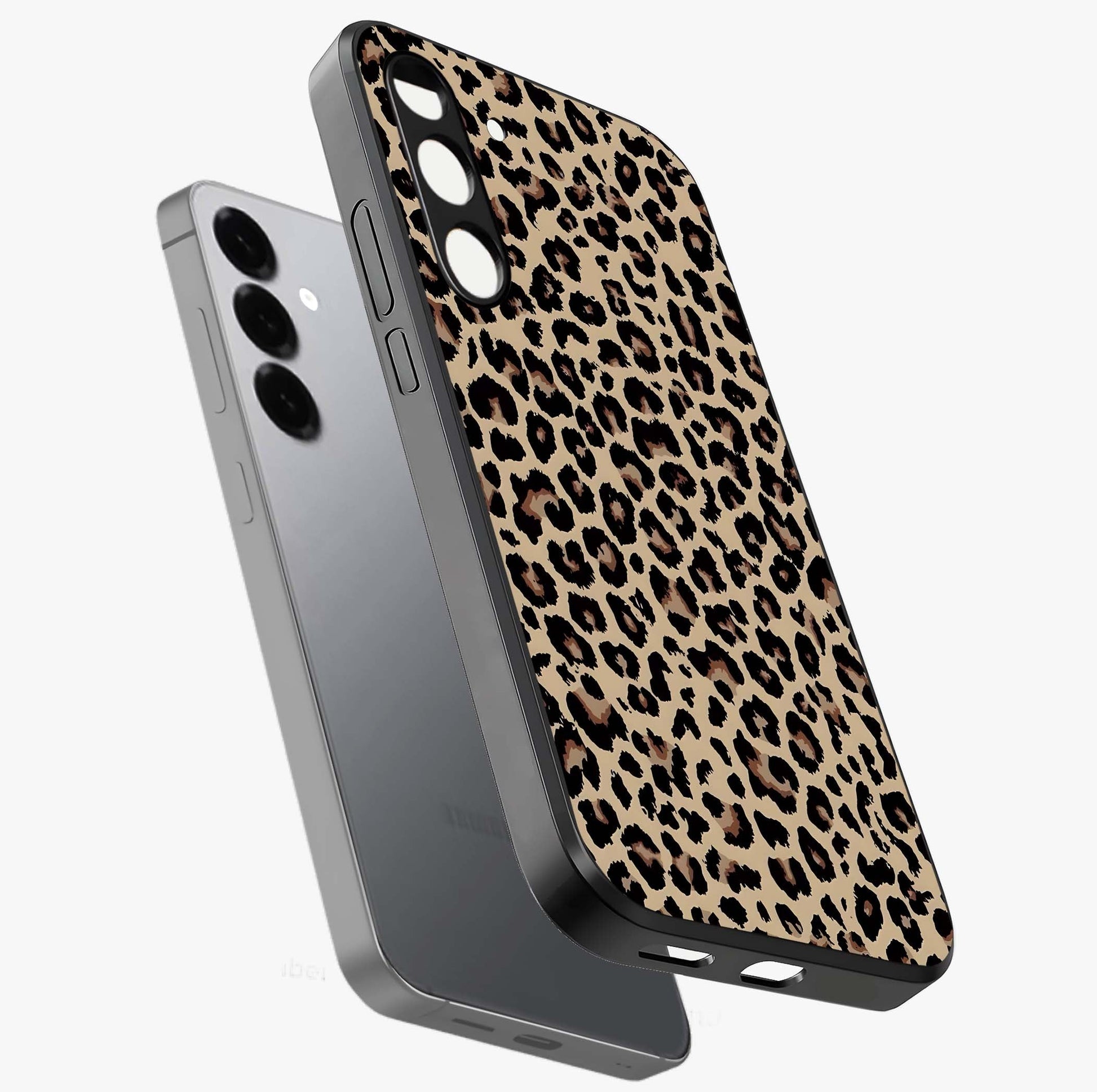 Savage Chic Pattern Glass Case displayed in angled mockup highlighting bold fashion inspired design with chic aesthetic.