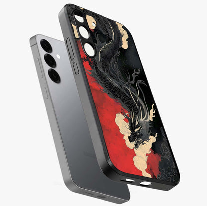 Shadow Dragon Fury Glass Case displayed in angled mockup highlighting powerful dragon illustration with dark fantasy aesthetic.