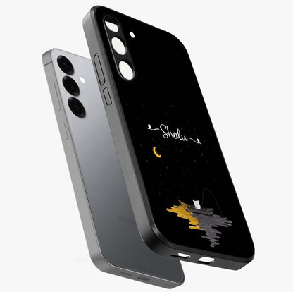 Silent Night Row Glass Case displayed in angled mockup highlighting peaceful evening design with dreamy night aesthetic.