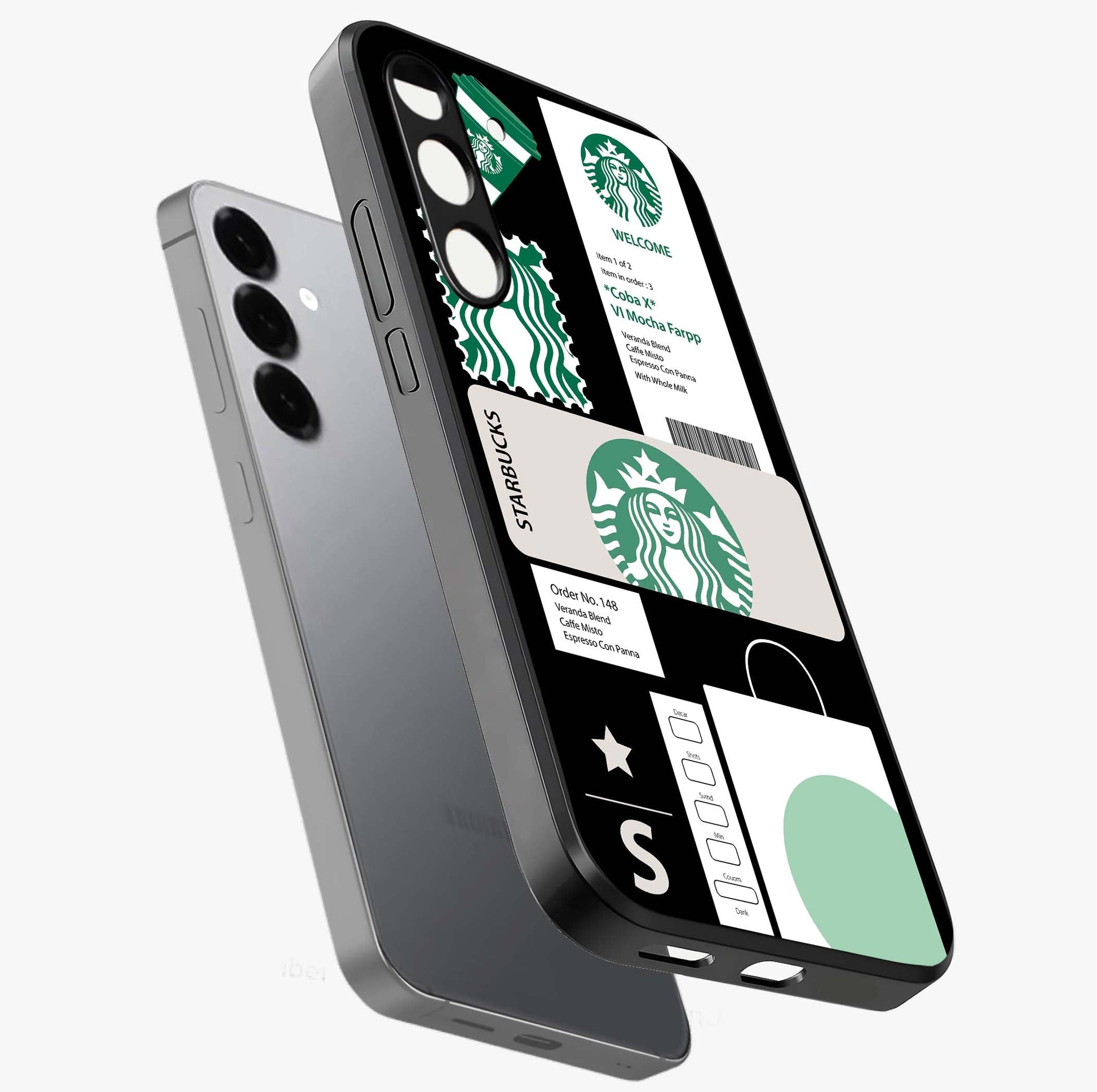 Starbucks Mocha Glass Case displayed in angled mockup highlighting stylish mocha themed design with cozy café aesthetic.