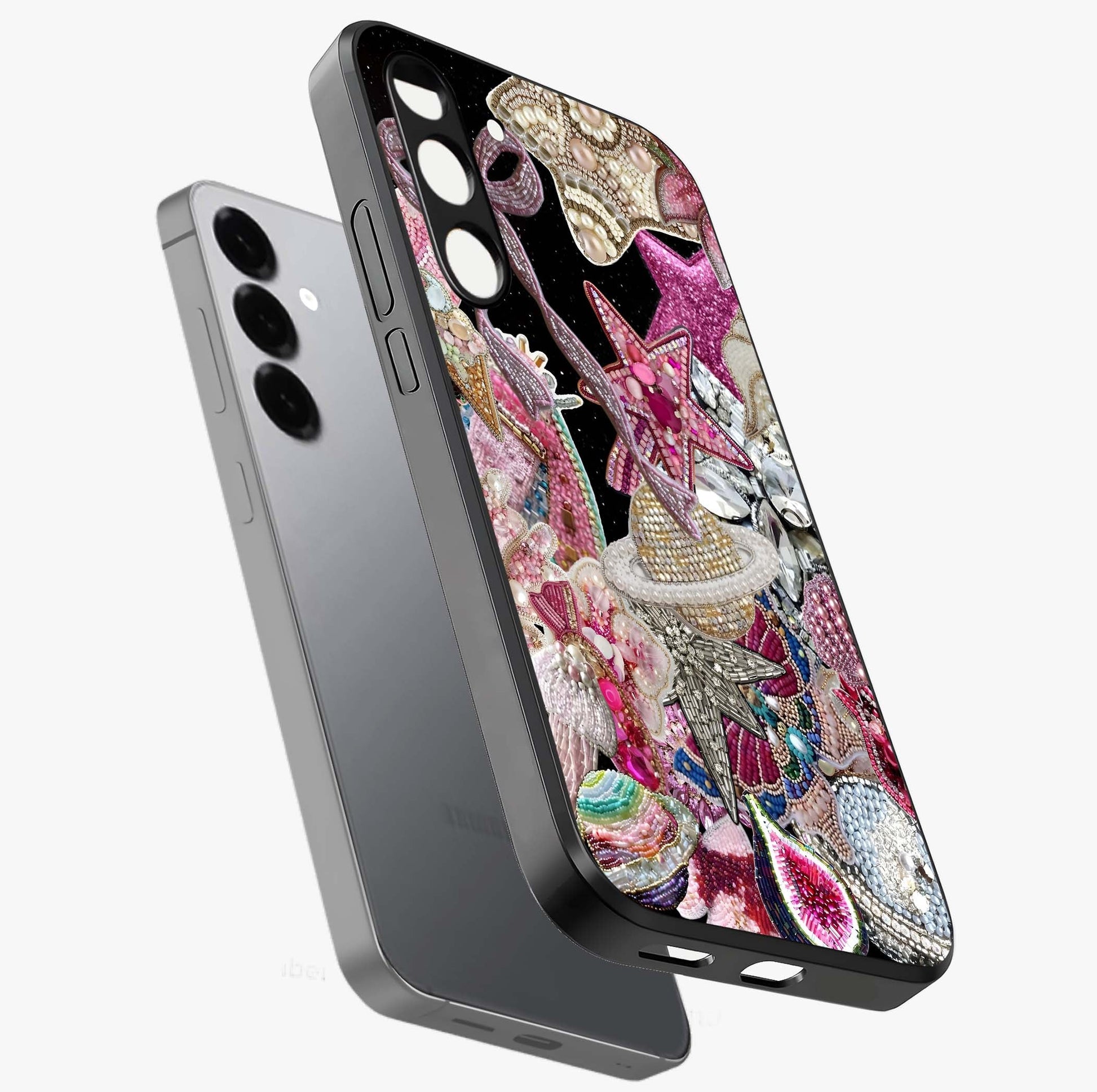 Starlit Jewel Dream Glass Case displayed in angled mockup highlighting glowing celestial jewel design with dreamy aesthetic.
