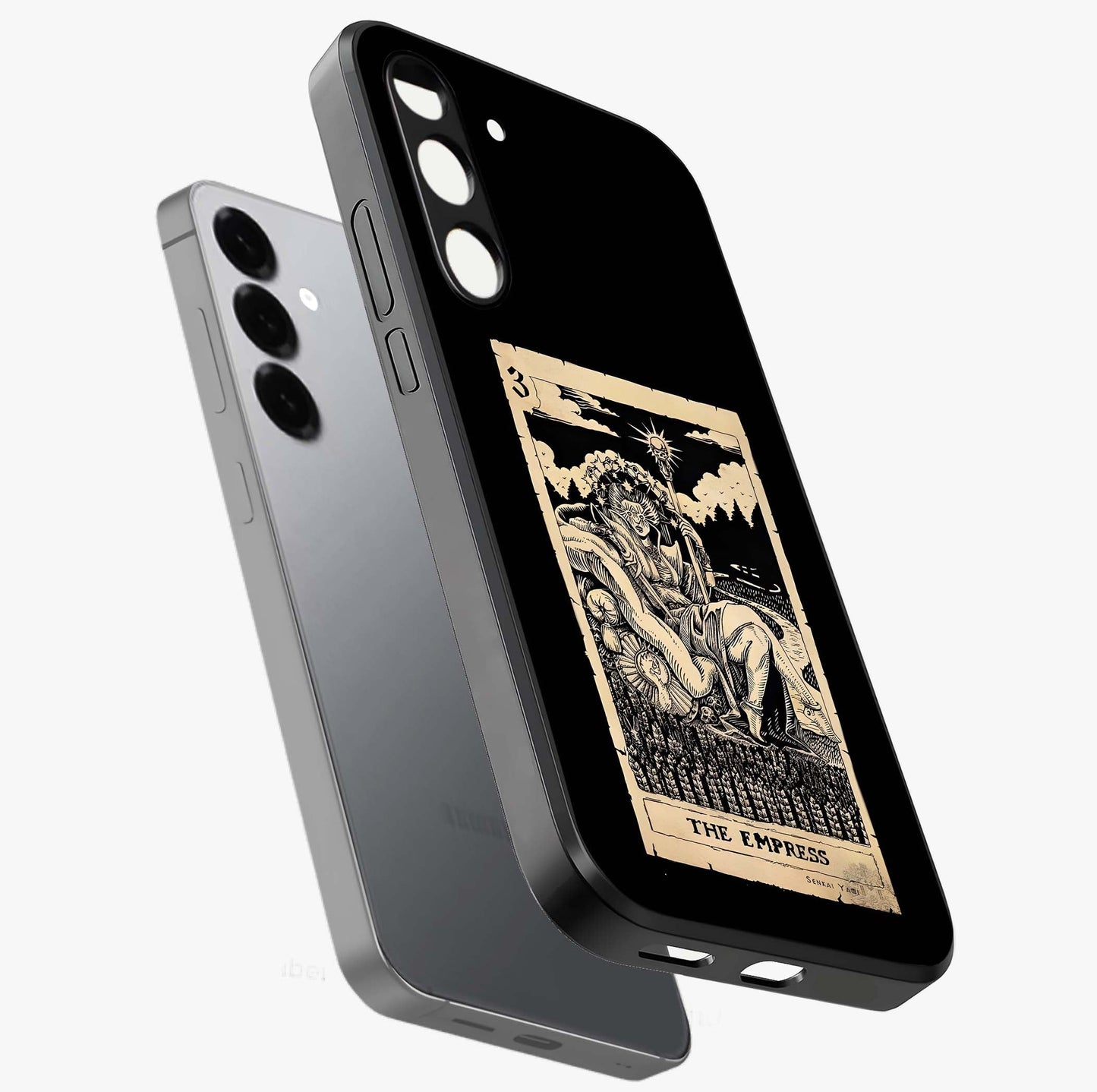 The Empress Glass Case displayed in angled mockup highlighting elegant royal design with majestic aesthetic style.