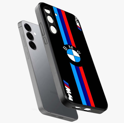 Turbo BMW Beast Glass Case displayed in angled mockup highlighting sleek racing car design with bold automotive aesthetic.