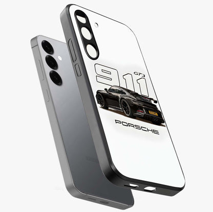 Turbo Legacy Icon Glass Case displayed in angled mockup highlighting dynamic automotive design with performance aesthetic.