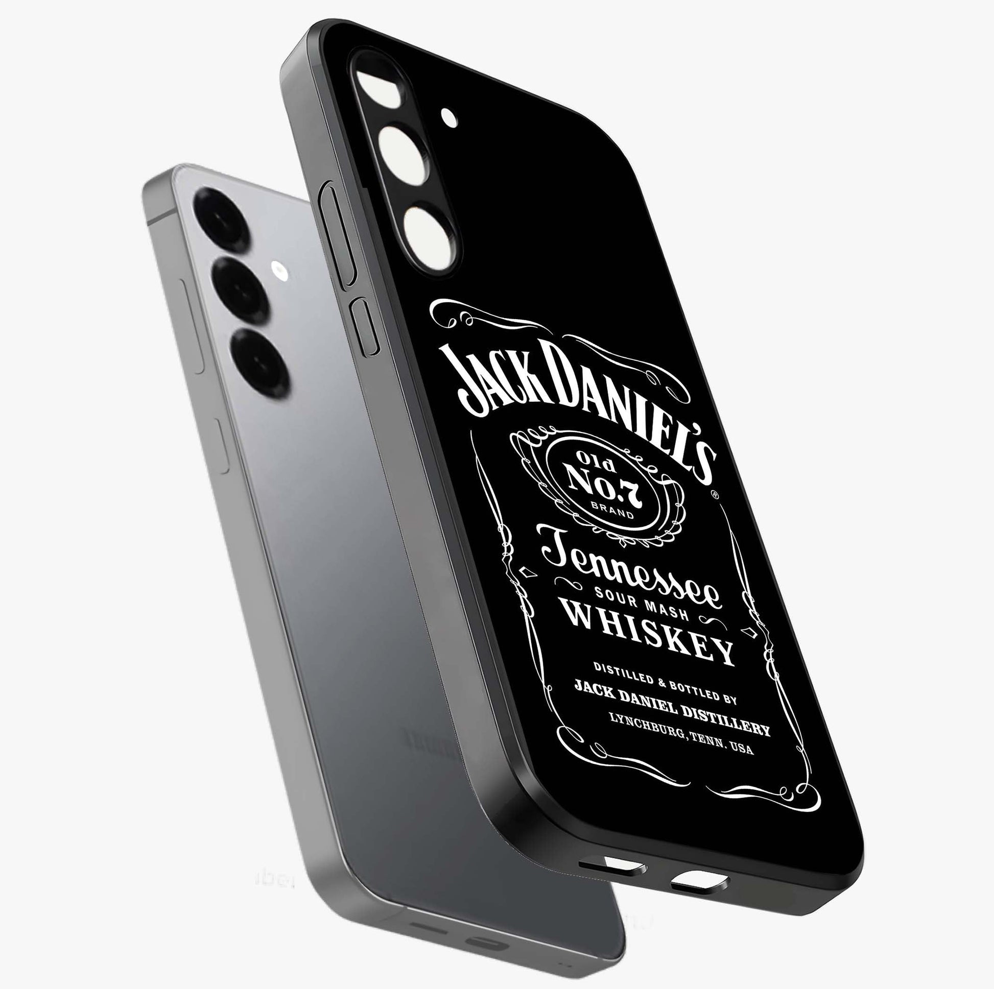 Vintage Whiskey Heritage Glass Case displayed in angled mockup highlighting retro beverage themed design with heritage aesthetic.