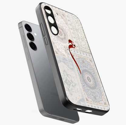White Aesthetic Bow Glass Case displayed in angled mockup highlighting clean bow design with soft aesthetic style.