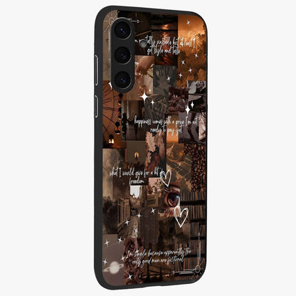 Bittersweet Aesthetic Chaos Glass Case upright view showcasing bold artistic chaos design with modern aesthetic style.