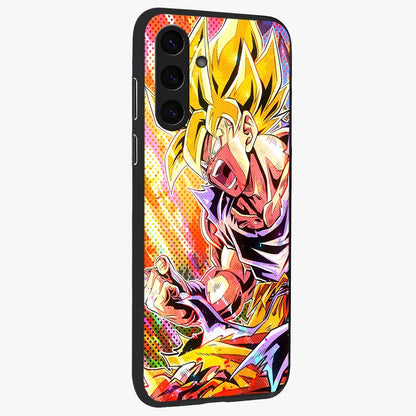 Firing Goku Glass Case upright view showcasing energetic anime artwork with bold warrior theme.