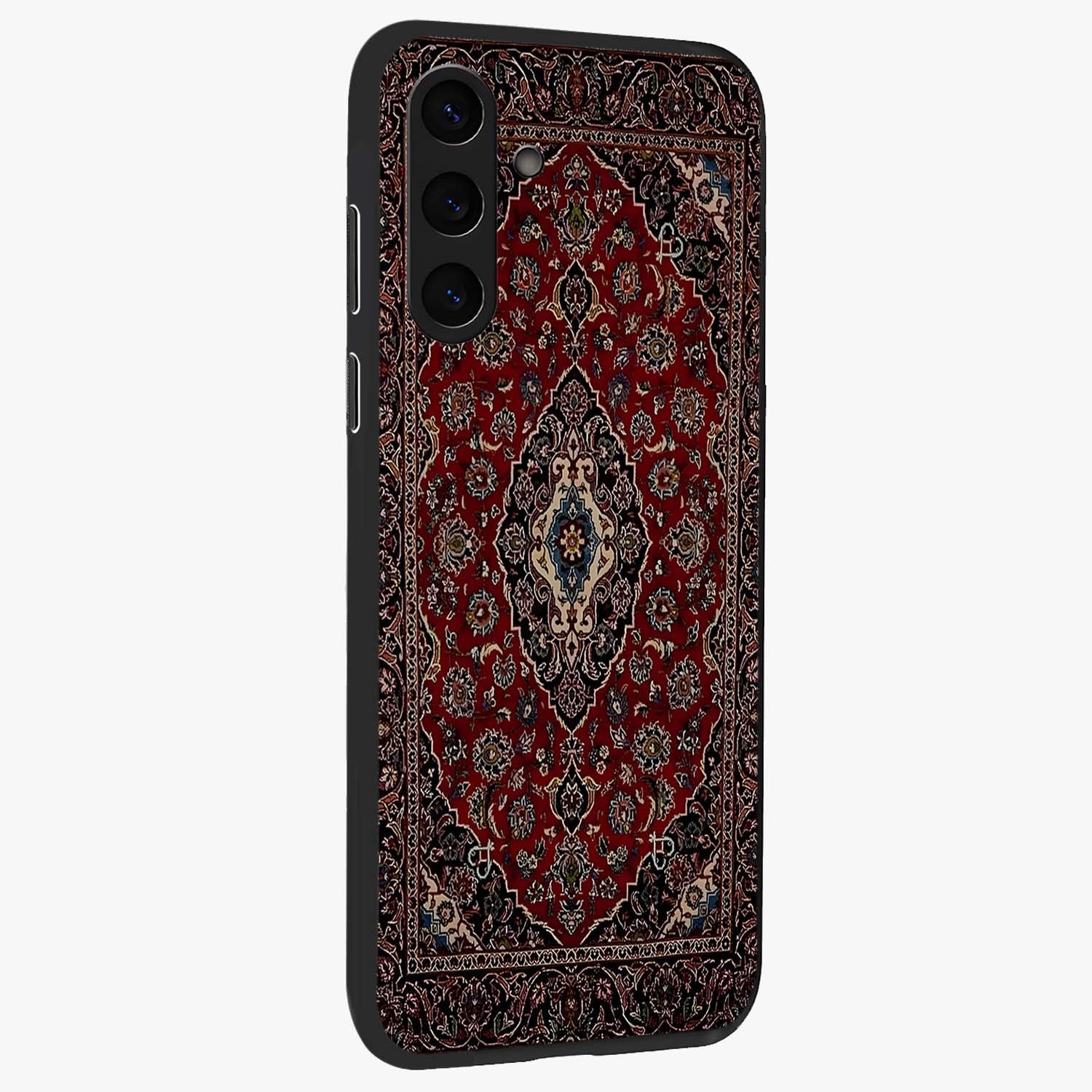 Heritage Carpet Royale Glass Case upright view showcasing detailed ornamental artwork with luxurious traditional theme.