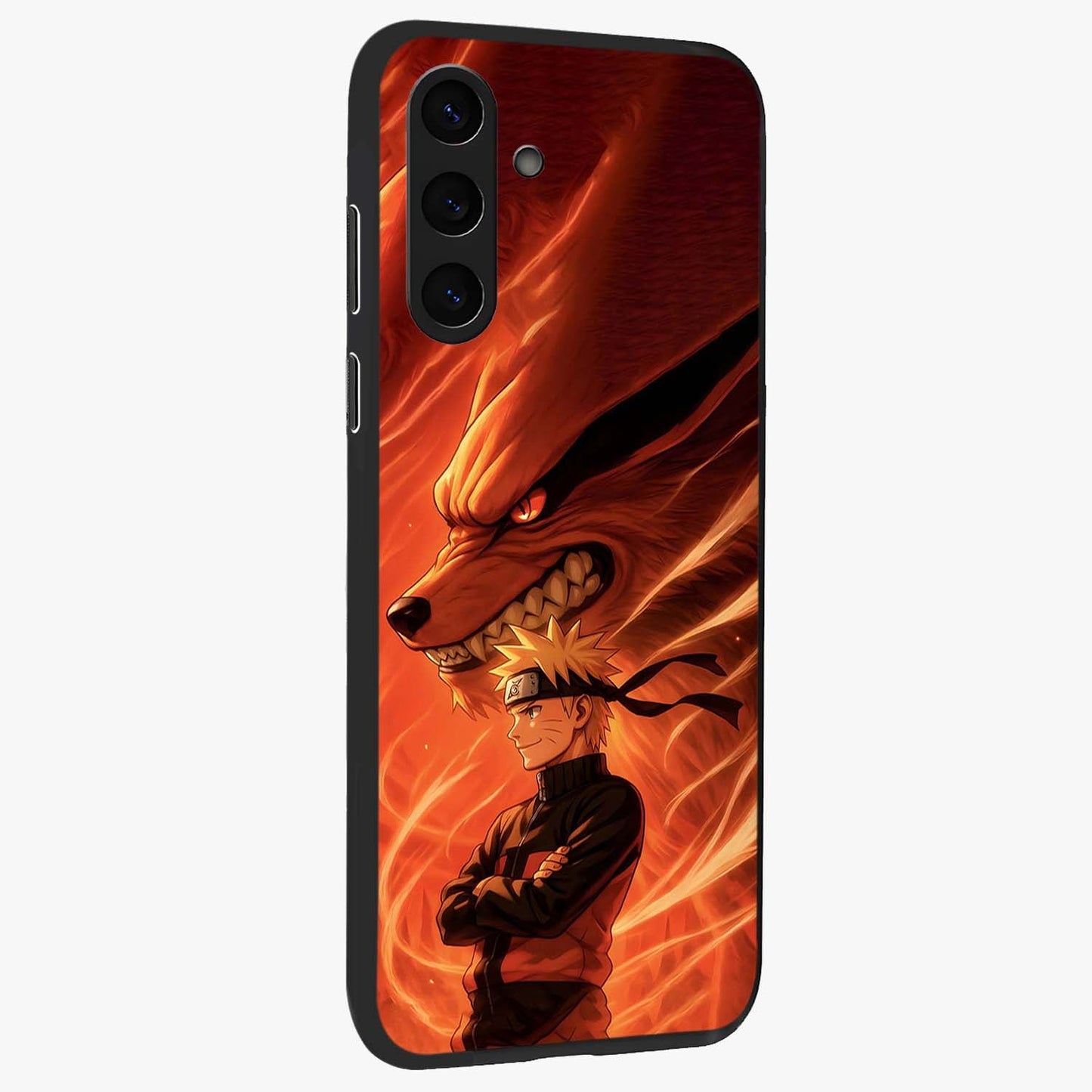 Nine Tails Legacy Glass Case upright view showcasing dramatic nine-tails artwork with intense anime themed design.