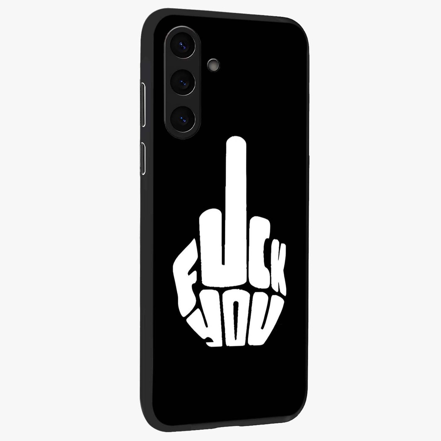 Rebel Mode On Glass Case upright view showcasing striking statement artwork with bold rebellious theme.