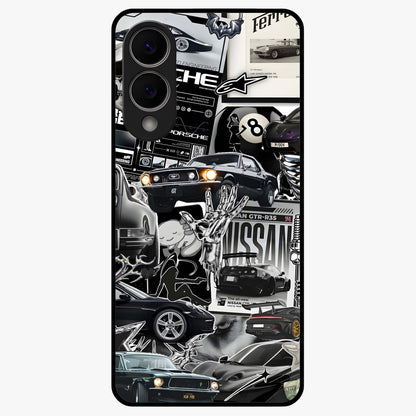 Aesthetic Dark Love Glass Case showing flat back view with dark romantic artwork and glossy glass finish.