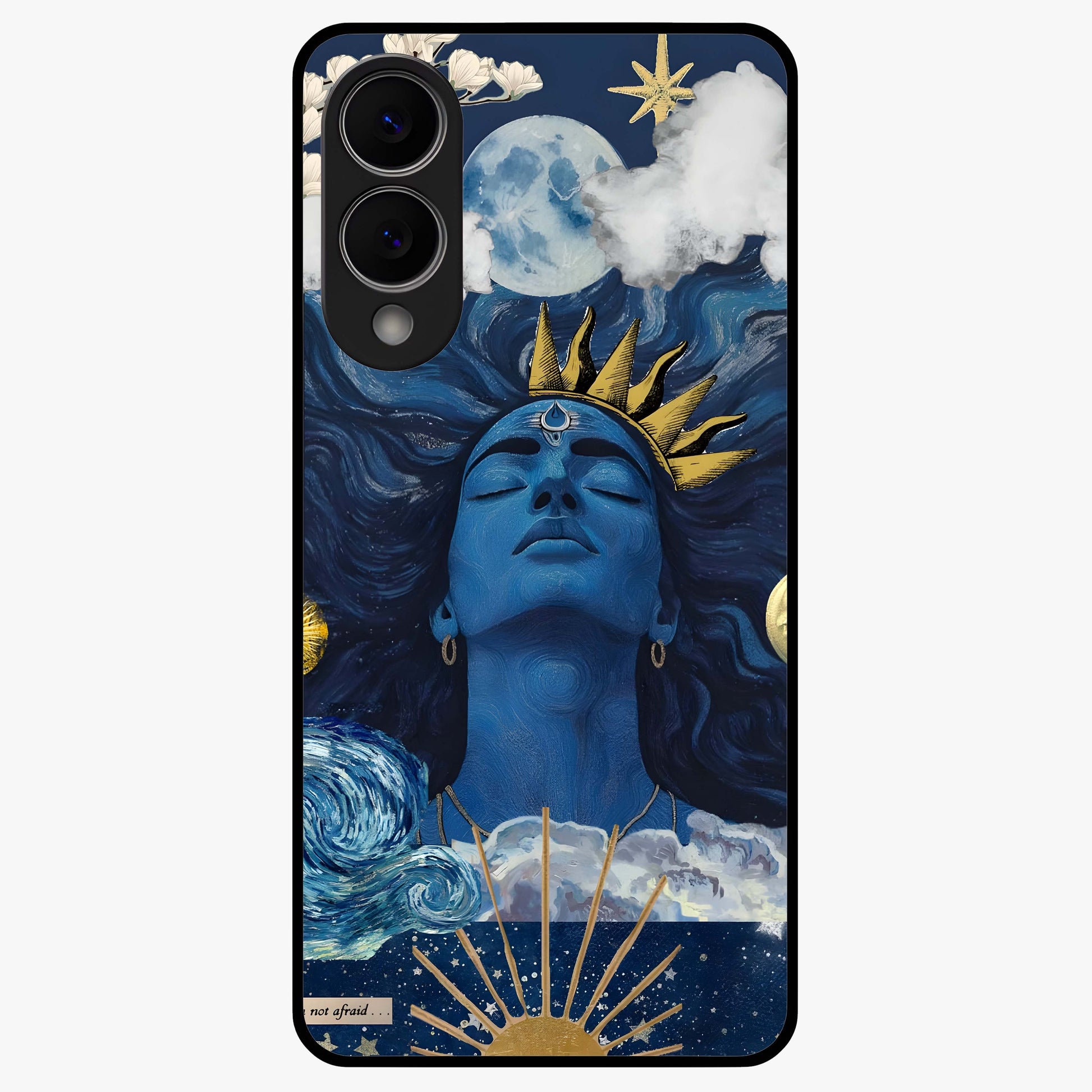Aesthetic Lord Shiva Glass Case showing flat back view with divine Shiva artwork and glossy glass finish.