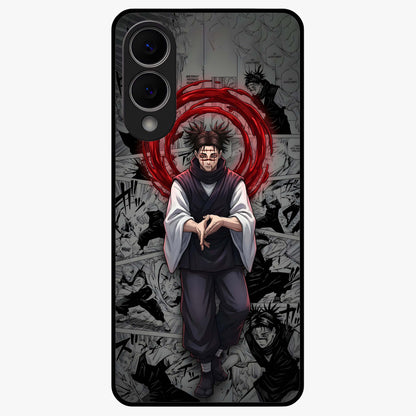 Cursed Ritual Ascension Glass Case showing flat back view with dark ritual themed artwork and glossy glass finish.
