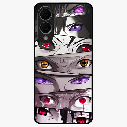 Eyes of Destiny Glass Case showing flat back view with striking eye themed artwork and glossy glass finish.