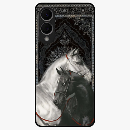 Majestic Ride Legacy Glass Case showing flat back view with powerful automotive inspired artwork and glossy glass finish.