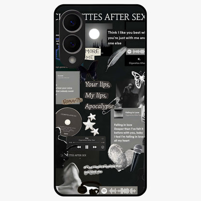 Midnight Love Echo Glass Case showing flat back view with romantic midnight themed artwork and glossy glass finish.