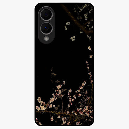 Petal Moon Light With Custom Name Glass Case showing flat back view with floral moonlight artwork and personalized name design.